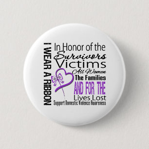 Badge Rond 5 Cm Dans la violence familiale de collage d'hommage