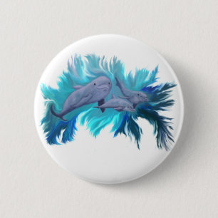 Badge Rond 5 Cm Dans le dauphin - l'école