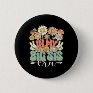 Badge Rond 5 Cm Dans Mon Big Sis Era Floral Hippie Super Retro Dai