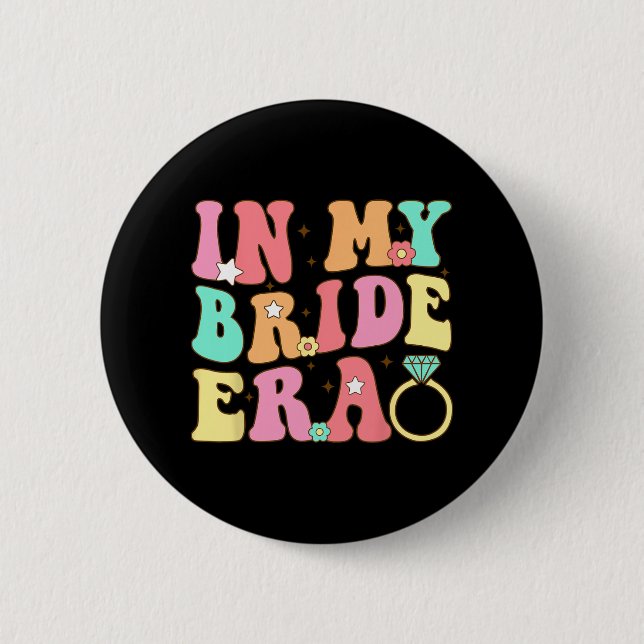 Badge Rond 5 Cm Dans Mon Épouse Mariée Mariage Bachelore (Devant)