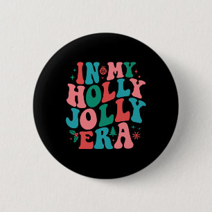 Badge Rond 5 Cm Dans Mon Holly Xmas Jolly Para Era Retro Christmas
