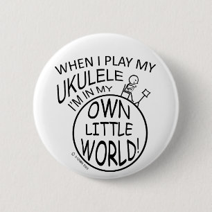 Badge Rond 5 Cm Dans Mon Petit Monde, Ukulele