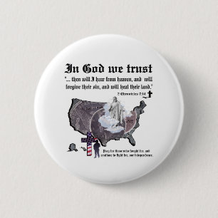 Badge Rond 5 Cm DANS un DIEU NOUS FAISONS CONFIANCE - à 2 7h14 de