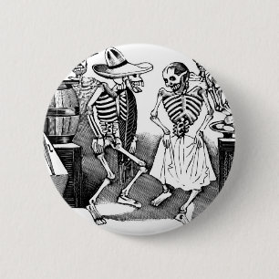 Badge Rond 5 Cm "Dansant le Jarabe dans l'autre monde "