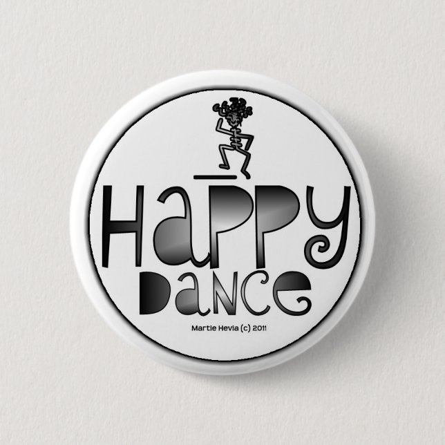 Badge Rond 5 Cm Danse heureuse - un mot positif (Devant)