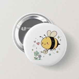 Badge Rond 5 Cm Danse Joyeuse Mignonne Soigneurs d'Abeilles Kawai