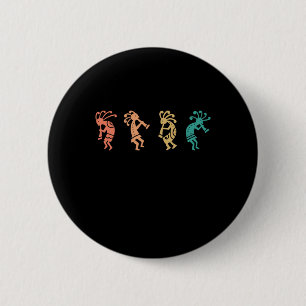 Badge Rond 5 Cm Danse Kokopelli Sud-Ouest des États-Unis Amérindie