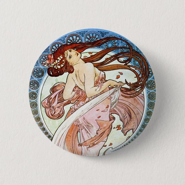 Badge Rond 5 Cm Danse, Mucha (Devant)