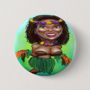 Badge Rond 5 Cm Danseur de danse polynésienne