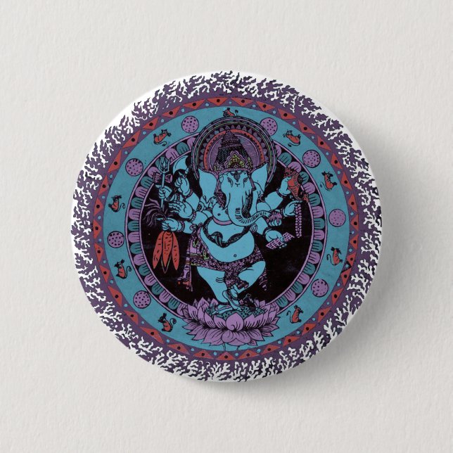 Badge Rond 5 Cm Danseur de Ganesh (Devant)