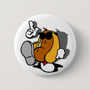 Badge Rond 5 Cm Danseur frais de hot-dog