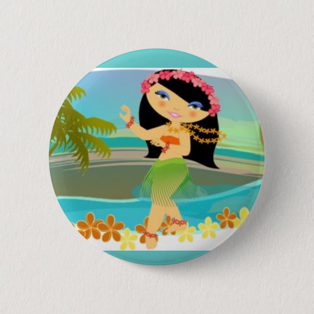Badge Rond 5 Cm Danseur troposphérique de danse polynésienne de (Devant)