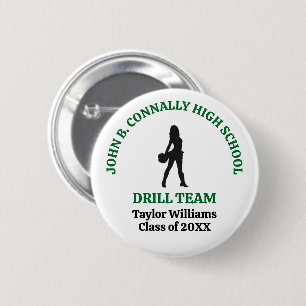 Badge Rond 5 Cm Danseuse de l'équipe de drill de Green High School
