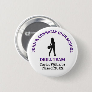 Badge Rond 5 Cm Danseuse de l'équipe de drill de l'école secondair