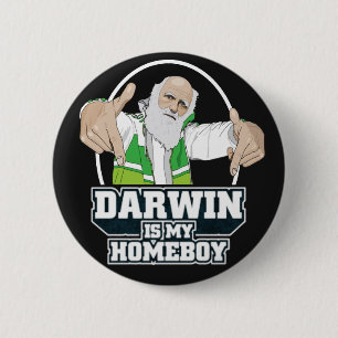 Badge Rond 5 Cm Darwin est mon Homeboy (polychrome)