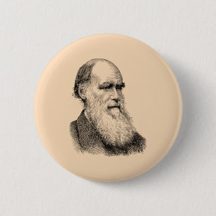 Badge Rond 5 Cm Darwin Portrait Evolution/ Charles Darwin