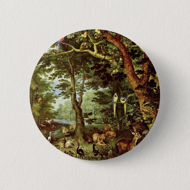 Badge Rond 5 Cm DAS Paradies avant janvier Brueghel l'aîné (Devant)