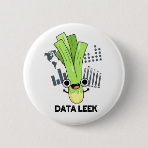 Badge Rond 5 Cm Data Leek Funny Ordinateur Veggie Pun