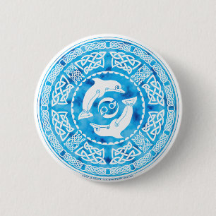 Badge Rond 5 Cm Dauphin celtique