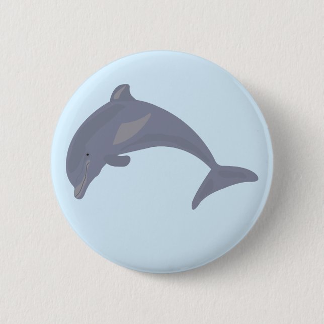 Badge Rond 5 Cm Dauphin dans la mer (Devant)