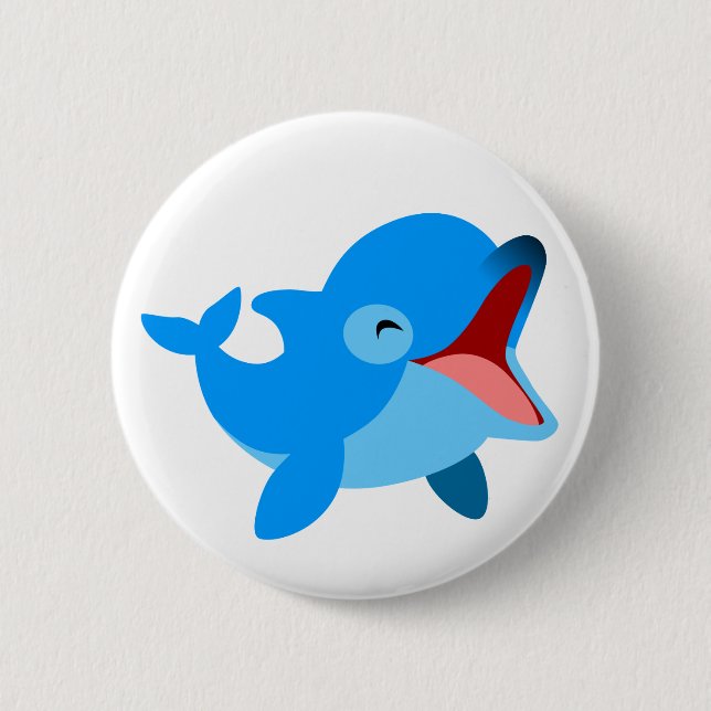 Badge Rond 5 Cm Dauphin de dessin animé mignon (Devant)