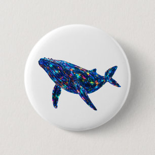 Badge Rond 5 Cm Dauphin Diamant - Art Vibrant