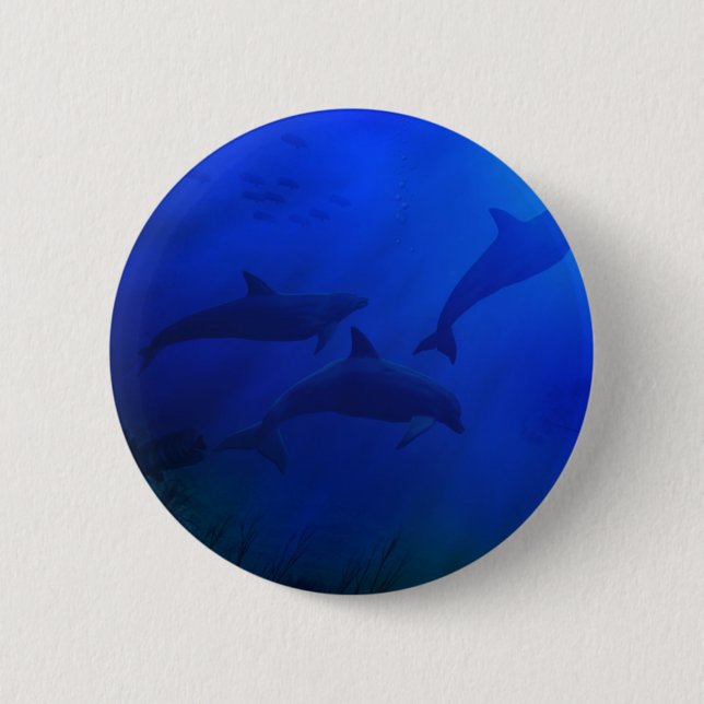 BADGE ROND 5 CM DAUPHINS SOUS-MARINS (Devant)