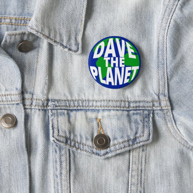 Badge Rond 5 Cm Dave le bouton Planet (En situation)