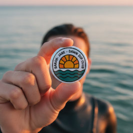Badge Rond 5 Cm Dawn Dip Club – Sunrise Wild Swimmer Design