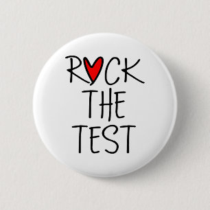 Badge Rond 5 Cm Day Rock The Test Teacher Test Day Funny Teache