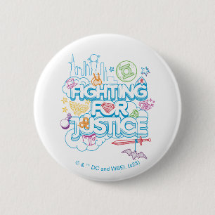 Badge Rond 5 Cm DC Super Hero Girls Fighting For Justice