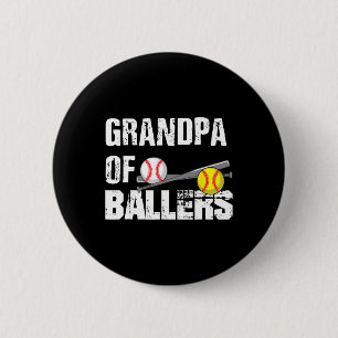 Badge Rond 5 Cm De Ballers Funny Baseball Softball Fête des pères