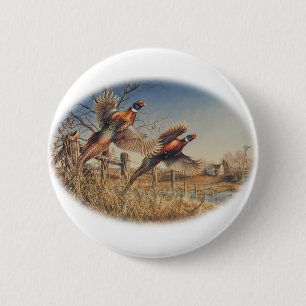 Badge Rond 5 Cm De faisans grande chasse en haut - à la ferme