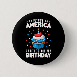 Badge Rond 5 Cm De Juillet Anniversaire Fête Garçon Fille 4 Juille