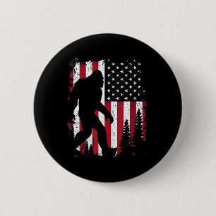 Badge Rond 5 Cm De Juillet Bigfoot Sasquatch Drapeau Américain Pat