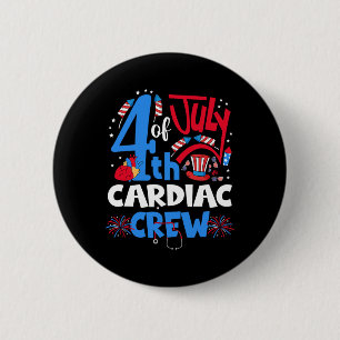 Badge Rond 5 Cm De Juillet Équipage Cardiaque Infirmière Cardiaque