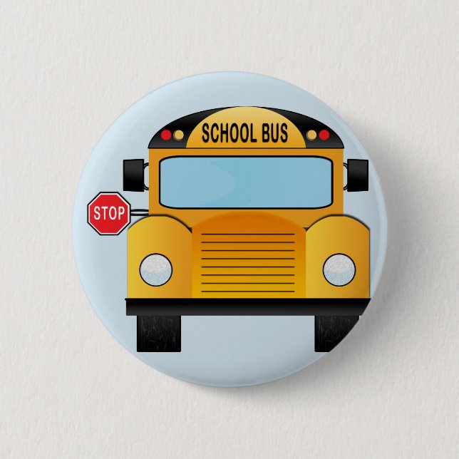 Badge Rond 5 Cm De nouveau à l'autobus scolaire (Devant)