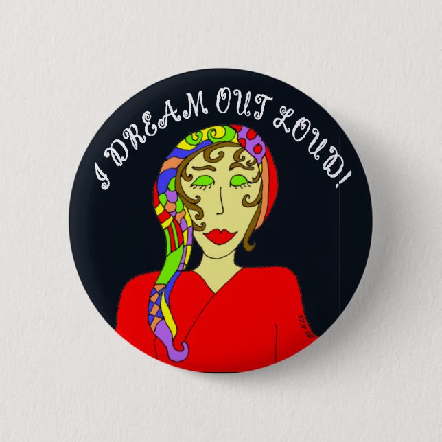 Badge Rond 5 Cm De rêve bouton bruyant (Devant)