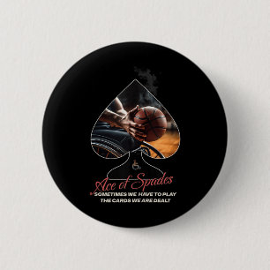Badge Rond 5 Cm Débardeur De Basketball En Fauteuil Roulant