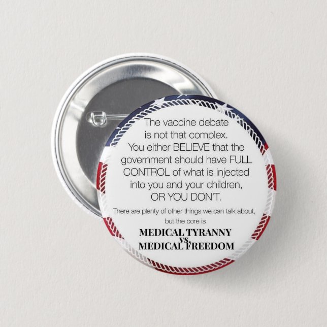 Badge Rond 5 Cm Débat sur le vaccin (Devant & derrière)