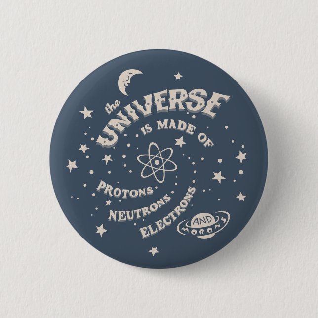 Badge Rond 5 Cm Débiles atomiques d'univers (Devant)