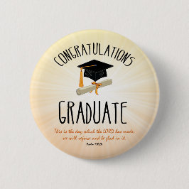 Badge Rond 5 Cm Début d'or de la graduation religieuse avec Casque