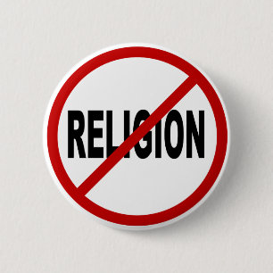 Badge Rond 5 Cm Déclaration de signe permise par religion de /No