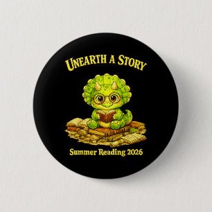 Badge Rond 5 Cm Découvrez une histoire Triceratops dinosaure lectu