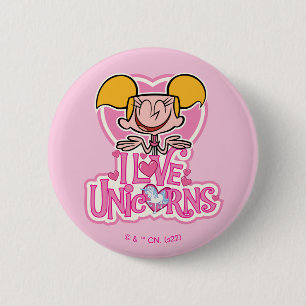 Badge Rond 5 Cm Dee Dee - I Love Unicorns
