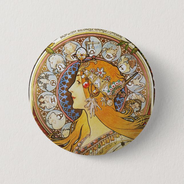 Badge Rond 5 Cm Déesse du Zodiaque (Devant)