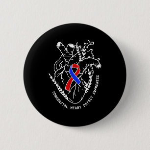 Badge Rond 5 Cm Défauts Cardiaques Congénitaux Sensibilisation Cœu