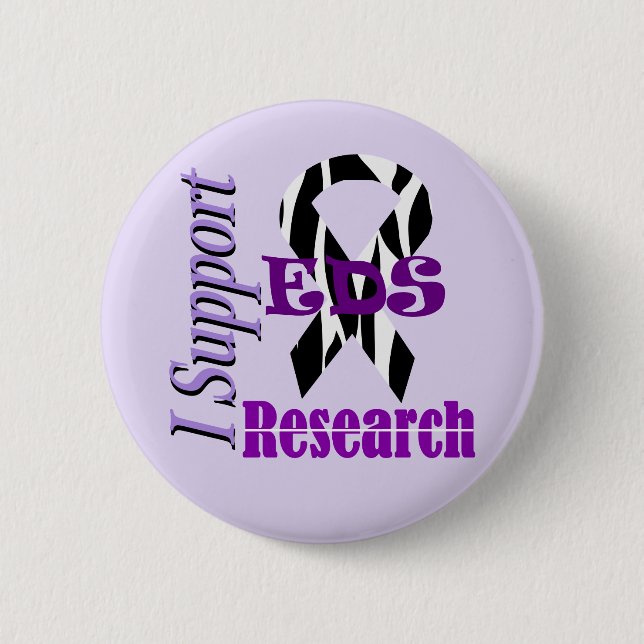 Badge Rond 5 Cm Défenseur de recherches d'Ehlers Danlos EDS (Devant)