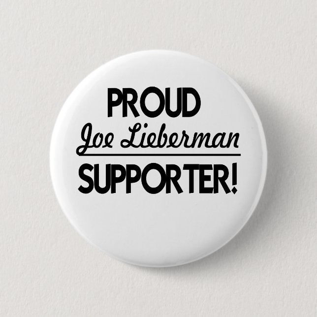 Badge Rond 5 Cm Défenseur fier de Joe Lieberman ! (Devant)