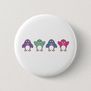 Badge Rond 5 Cm Défilé de pingouin